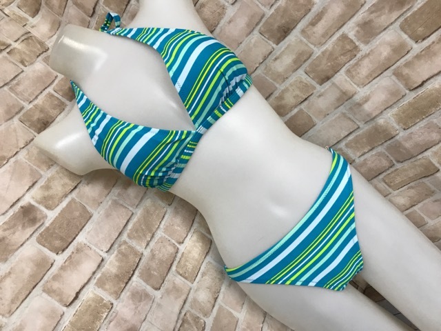 e30239* Tokyo seal border blue swimsuit bikini 7S