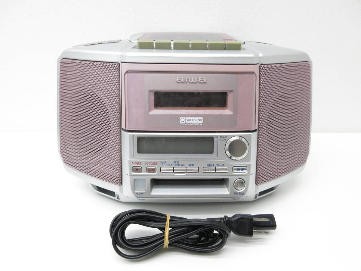 3700 音響祭 aiwa アイワ CD MD カセット 録音 CSD-MD10 ステレオラジオカセ 中古品 CDのみ音出し確認済_画像1