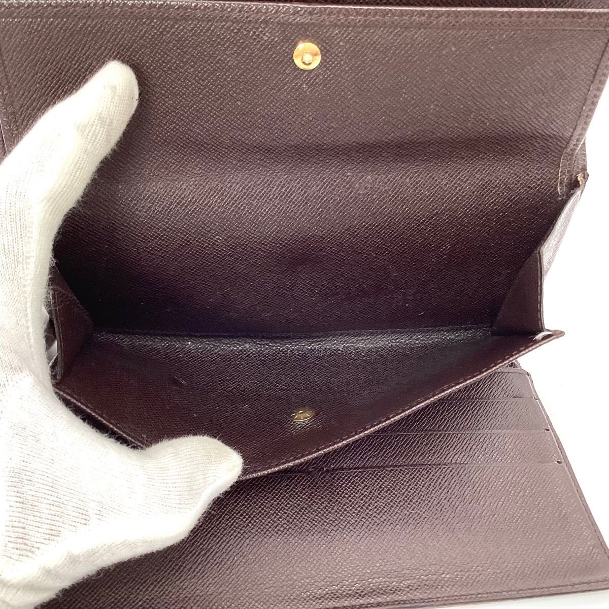 美品　ルイ・ヴィトン　ダミエ　インターナショナル　カード6枚　メンズ　レディース　男女共用　三つ折り財布