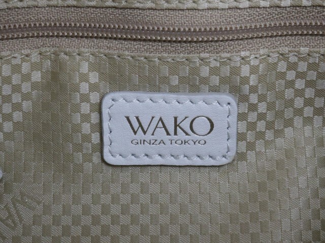 2405-32 和光 ワコー ハンドバッグ ショルダーバッグ 未使用 WAKO レザー製 ホワイト_画像3