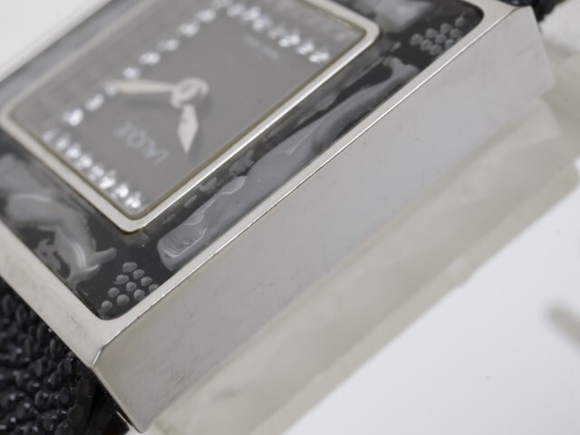 2405-545 ルネラリック クオーツ 腕時計 LALIQUE ストーン装飾 純正 ガルーシャベルト エイ革_画像3