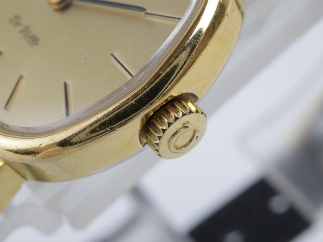 2405-547 オメガ 手巻き式 腕時計 OMEGA デビル 金色 横型ケース 黒ベルト_画像2