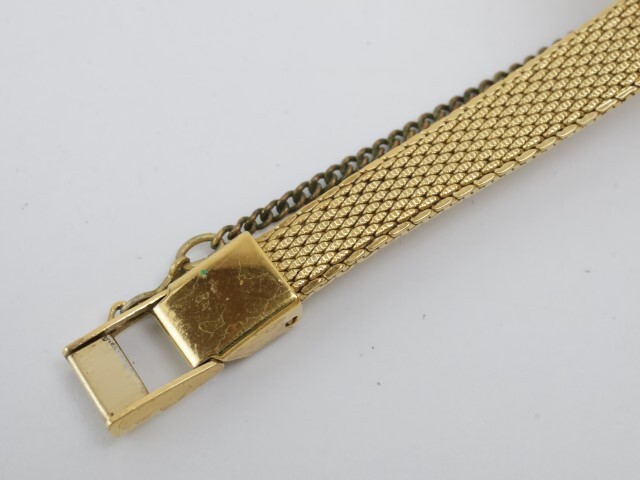 2405-548 オメガ 手巻き式 腕時計 OMEGA デビル 金色 カットガラス メッシュブレス_画像5
