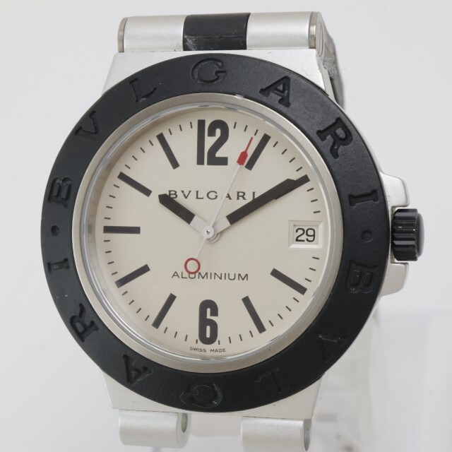 2405-566 BVLGARY автоматический наручные часы BVLGARI AL38TA aluminium дата крем циферблат оригинальный ремень 