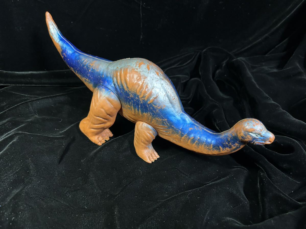 恐竜100万年 ポリ ソフビ 約30センチ 当時物 無版権 ゾッキ品 マルサン 怪獣 ブロントサウルス 昭和レトロ の画像3