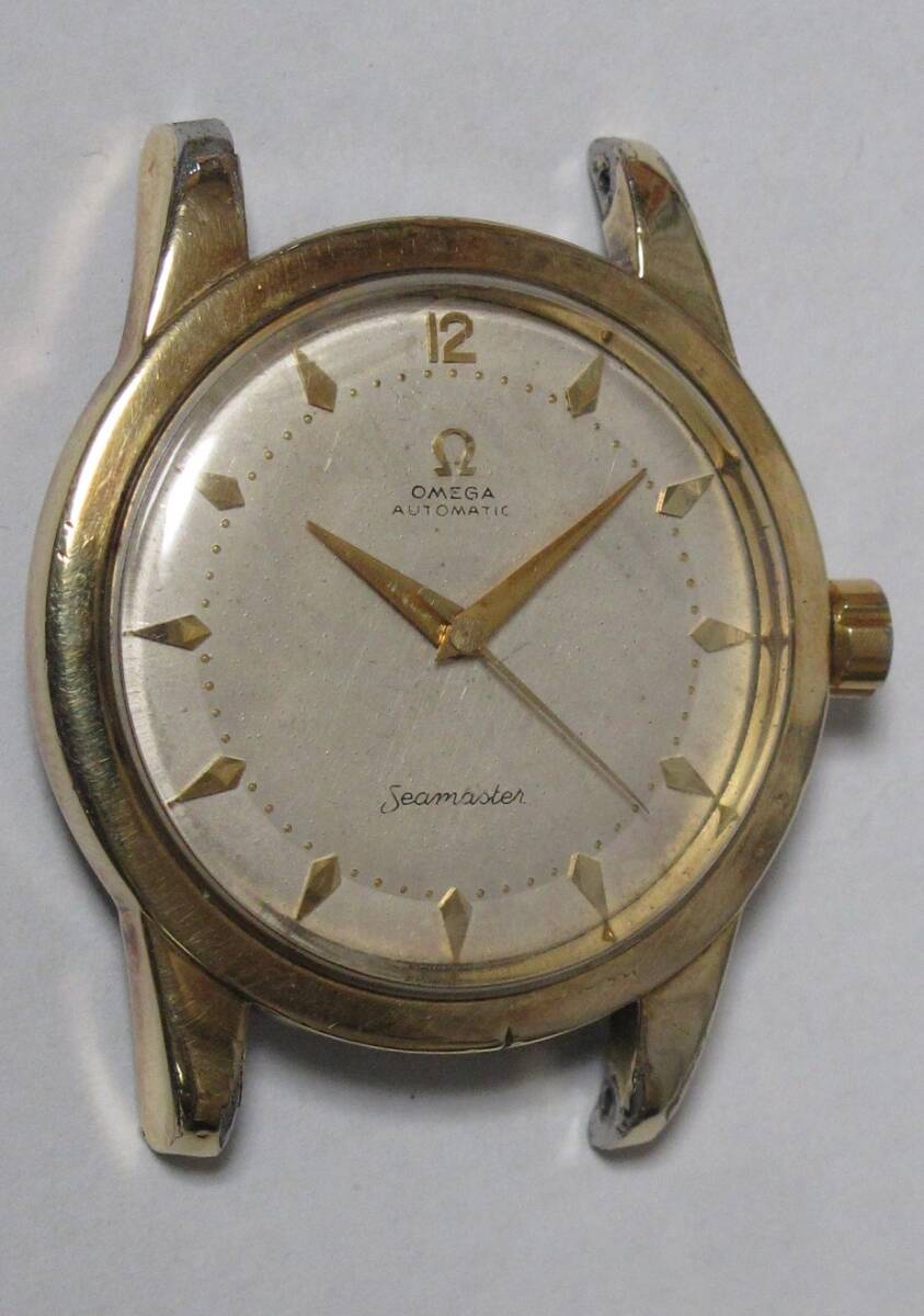 OMEGA Seamaster CAP GOLD金 3針 自動巻き 腕時計 シーマスター紳士用メンズ稼働品ジャンク[希少354バンパー/手巻き/30mm/k18/アンティーク_画像8