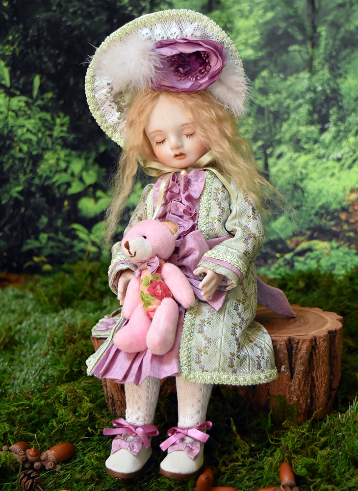  bell Michel literary creation bisque doll [ wistaria .. . woman ]34cm lamp body .. doll *bisque doll girl*