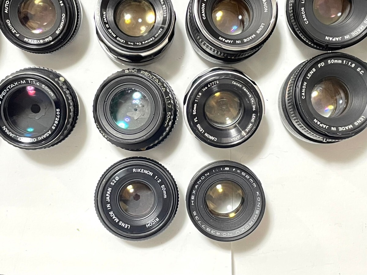 単焦点レンズ Canon Nikon MINOLTA PENTAX YASHICA OLYMPUS 1.4/1.8/2.8/3.5 フィルムカメラ カメラレンズ まとめ 大量セット 動作未確認の画像8