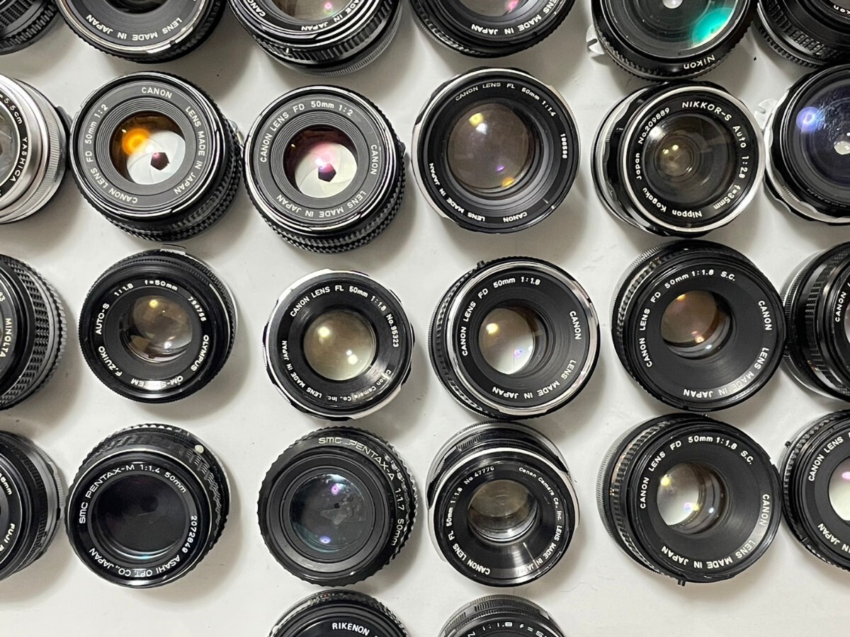単焦点レンズ Canon Nikon MINOLTA PENTAX YASHICA OLYMPUS 1.4/1.8/2.8/3.5 フィルムカメラ カメラレンズ まとめ 大量セット 動作未確認の画像6