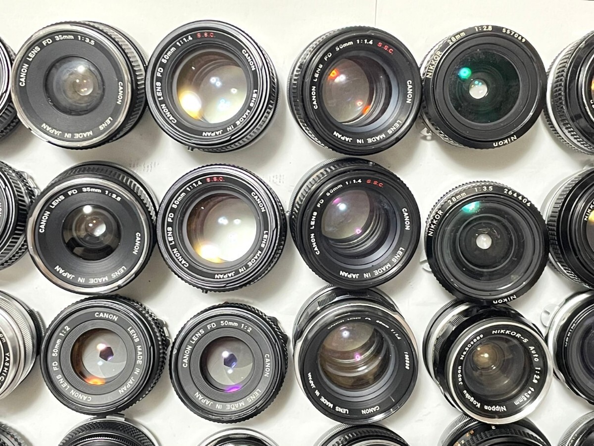 単焦点レンズ Canon Nikon MINOLTA PENTAX YASHICA OLYMPUS 1.4/1.8/2.8/3.5 フィルムカメラ カメラレンズ まとめ 大量セット 動作未確認_画像3