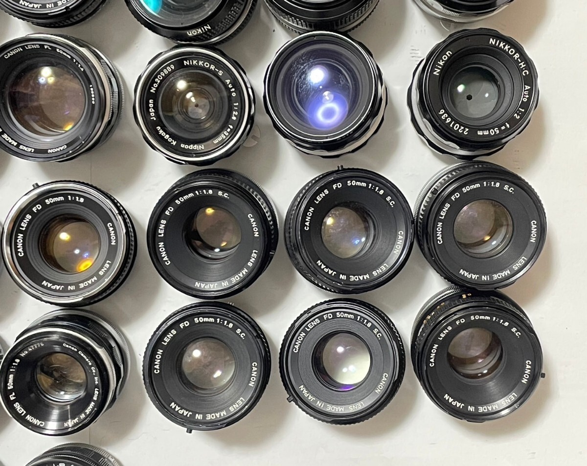 単焦点レンズ Canon Nikon MINOLTA PENTAX YASHICA OLYMPUS 1.4/1.8/2.8/3.5 フィルムカメラ カメラレンズ まとめ 大量セット 動作未確認の画像7