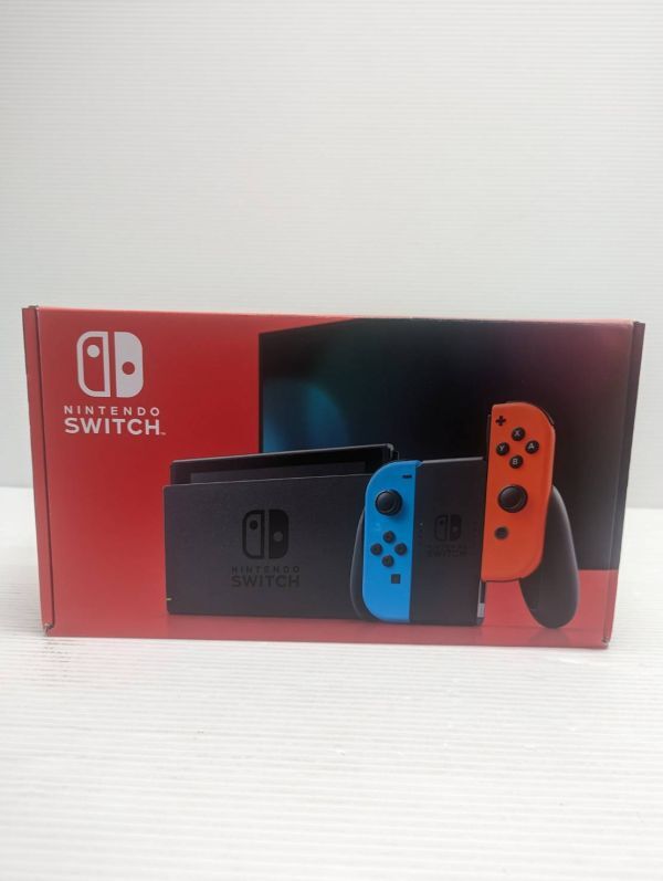 A302-240514-49【中古】Nintendo Switch 本体 ニンテンドースイッチ バッテリー強化版　動作品 ネオンブルー ネオンレッド_画像1