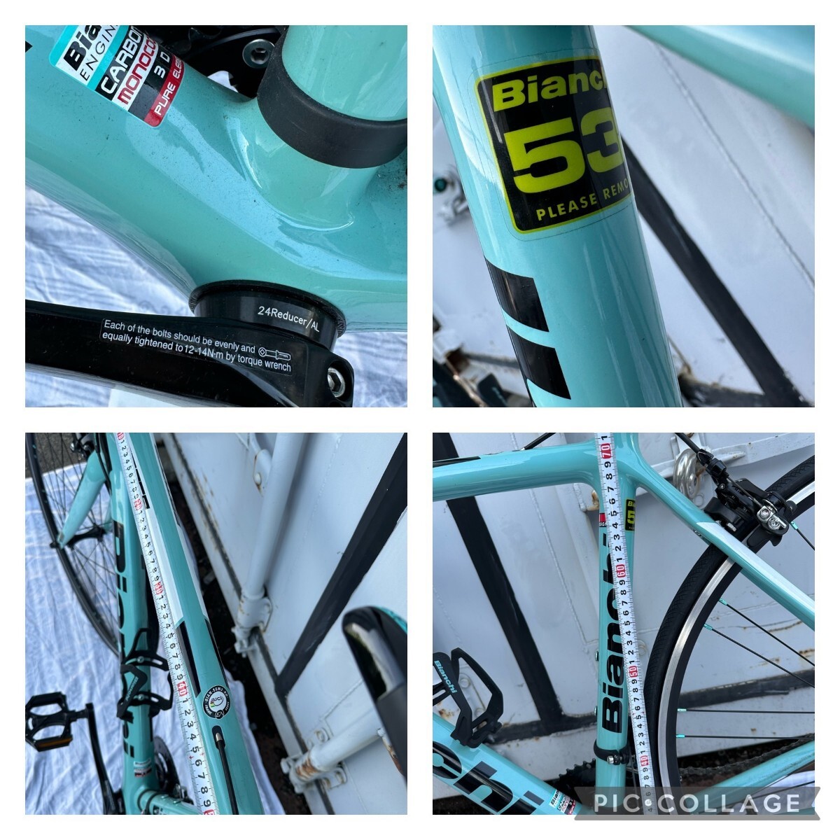 美品 Bianchi sempre pro 53cm カーボン ロードバイク 自転車 ビアンキ センプレプロ SHIMANO 105 【直接引き取り歓迎 埼玉県八潮市】_画像6