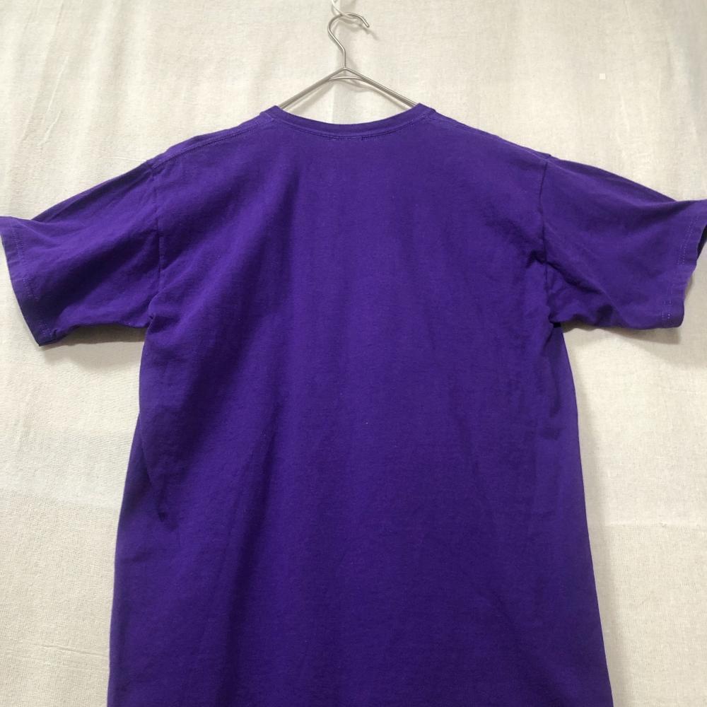 ＼Tシャツ／パープル　半袖　M　　海外　古着 　ビッグロゴ　フットボール 紫　プリント　トップス