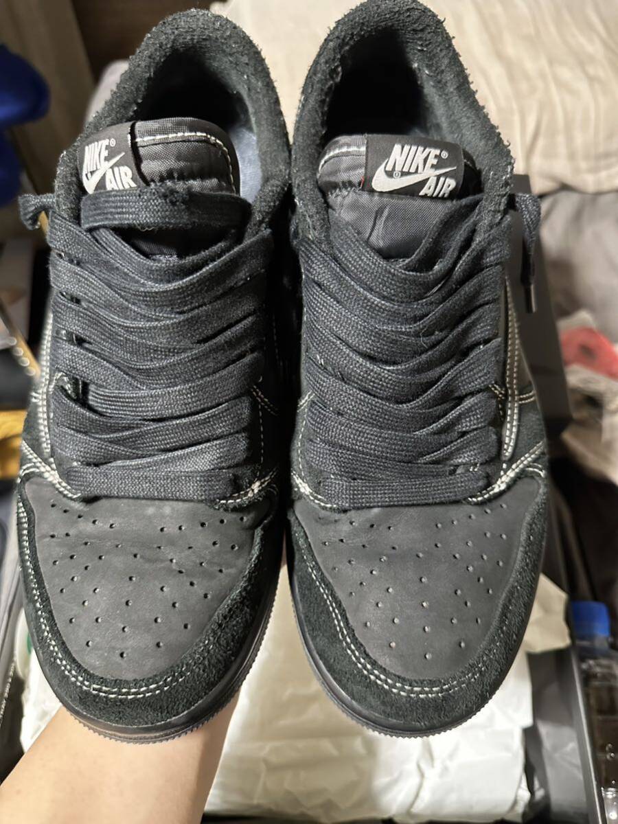 NIKE × Travis Scott AIR JORDAN 1 LOW OG SP BLACK PHANTOM DM7866-001 ナイキ × トラヴィス スコット スニーカー 25.5ブラック_画像2