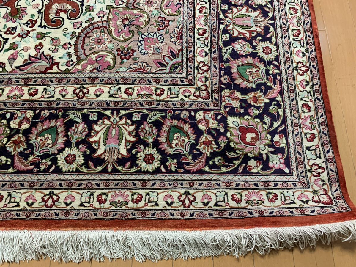 イラン産　ペルシャ絨毯・カーペット　名家蔵出し　検索旧家　手織　ラグ　希少　ウール　シルク　大型　大きい　最高級　アンティーク　_画像3