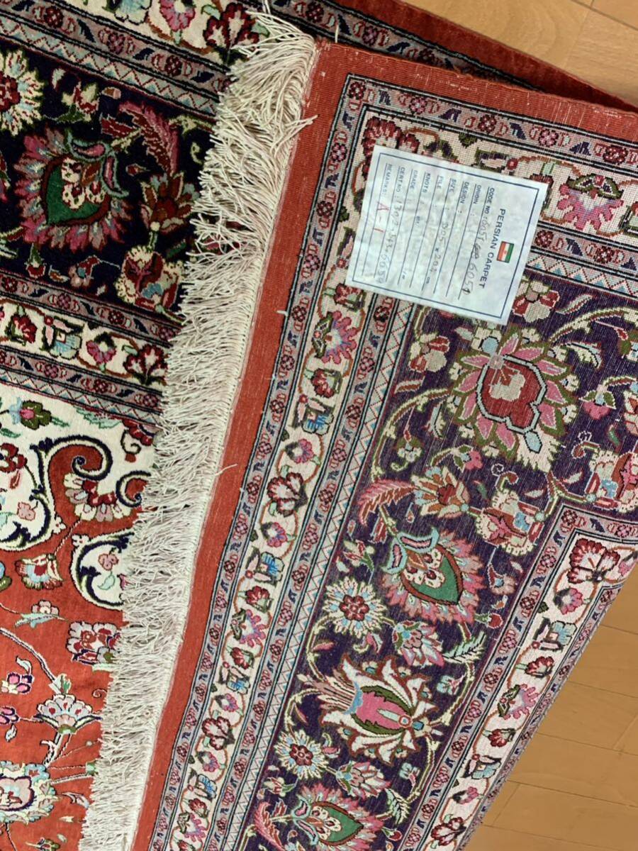 イラン産　ペルシャ絨毯・カーペット　名家蔵出し　検索旧家　手織　ラグ　希少　ウール　シルク　大型　大きい　最高級　アンティーク　_画像6