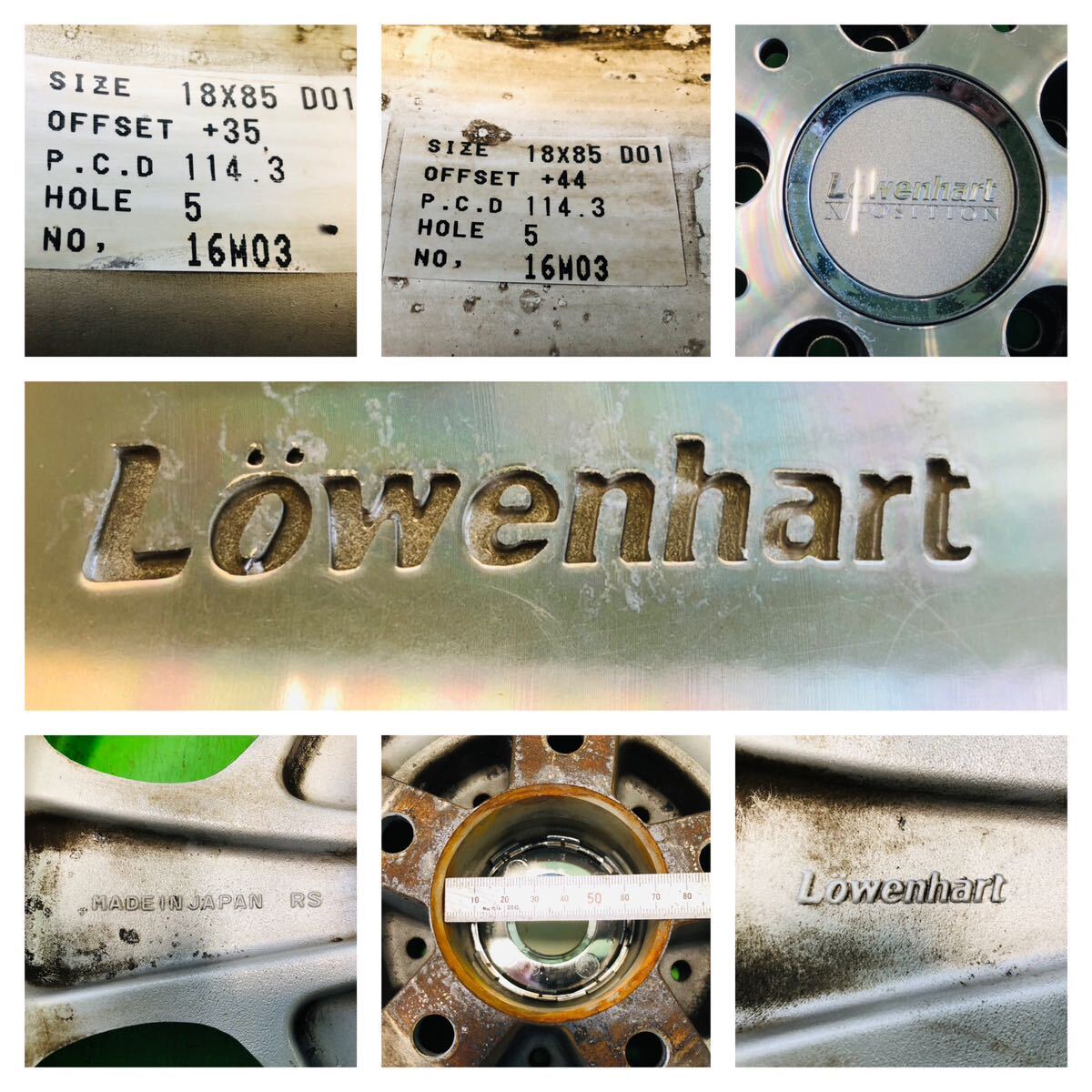 NT526 中古 レーベンハート LOWENHART D01 ホイール 18×8.5J +35 18×8.5J +44 PCD 114.3【30系セルシオ/18系クラウン/レクサスSC430】_画像8