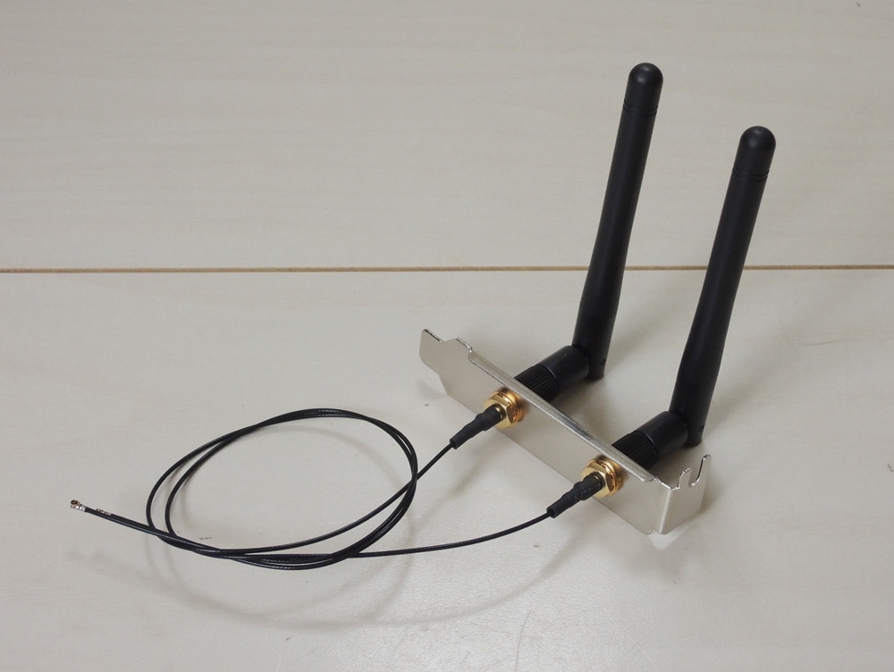 ★NGFF M.2 内蔵WiFiアンテナ用 MHF4ケーブル+指向性SMAアンテナセット（PCIブラケット付） ロープロファイル用_intel Wireless AX WiFi6★の画像3