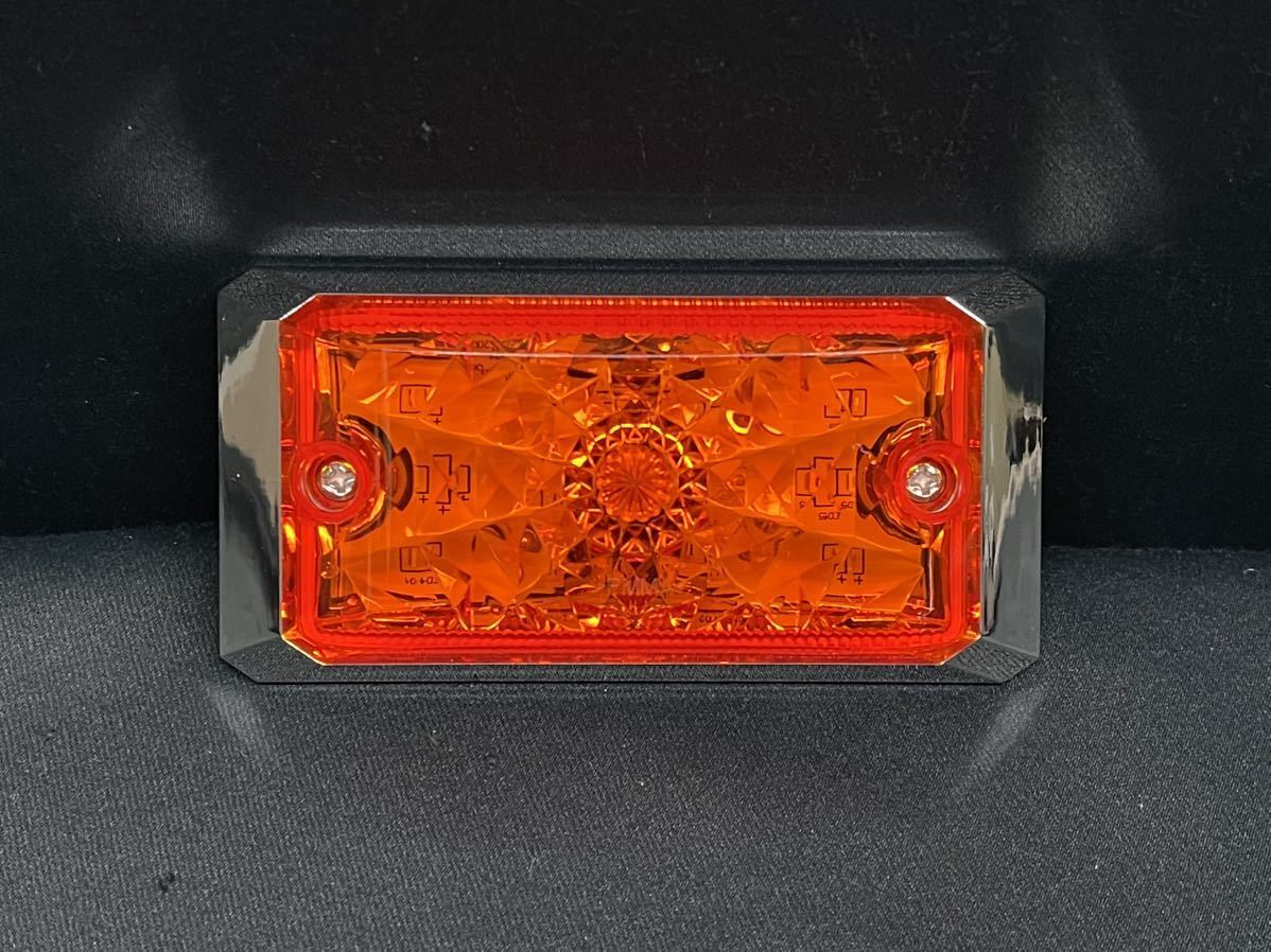 LSL-502A　アンバー　橙　18個　激光 LED角BIGマーカー 12V/24V JB　メッキ　レトロ　デコトラ　アート　トラックショップASC_画像4