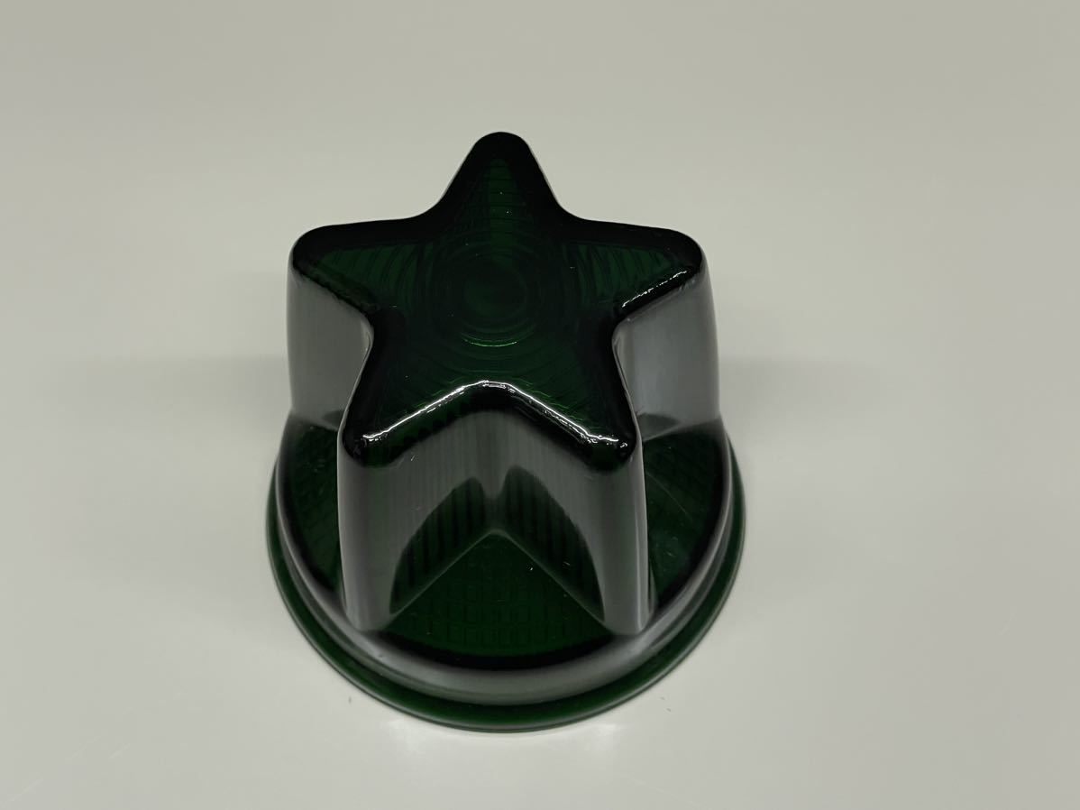 NEWスターマーカーレンズ　4個　緑　グリーン　星形マーカー　レトロ　デコトラ　アート　バスマーカー ガラス 星型 アートステンレス ASC_画像2