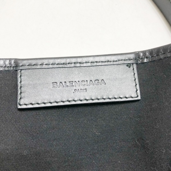 バレンシアガ BALENCIAGA トートバッグ 339933 ネイビーカバスS キャンバス×レザー アイボリー×黒 バッグ_画像8