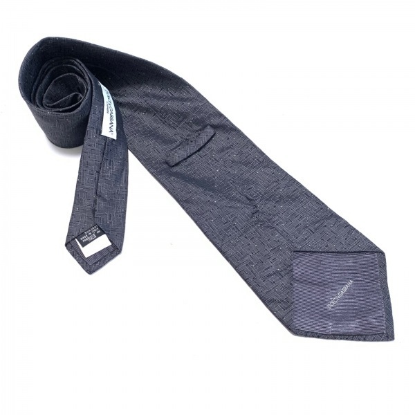  Dolce and Gabbana DOLCE&GABBANA - dark gray × black × gray men's necktie 