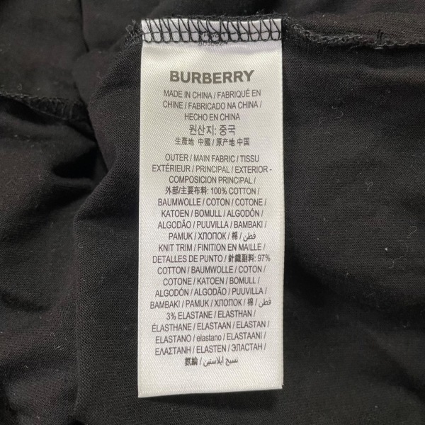 バーバリーロンドンイングランド BURBERRY LONDON ENGLAND 半袖Tシャツ サイズS 8036024 - 黒 レディース クルーネック 美品 トップス_画像4