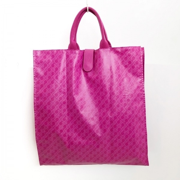 ゲラルディーニ GHERARDINI トートバッグ - PVC(塩化ビニール)×キャンバス ピンク 折りたたみ バッグ_画像1