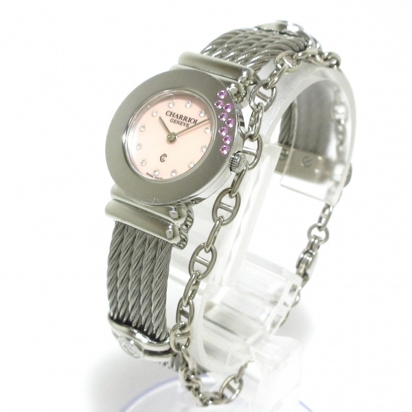 PHILIPPE CHARRIOL(CHARRIOL) наручные часы солнечный Toro pe028ST женский циркон указатель / ракушка циферблат розовый ракушка 