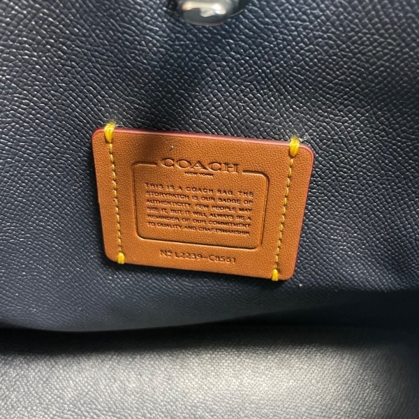 コーチ COACH トートバッグ C8561 ウィロウ トート 24 カラーブロック ポリッシュド ペブル レザー ライトブルー×ブルーグレー 美品_画像8