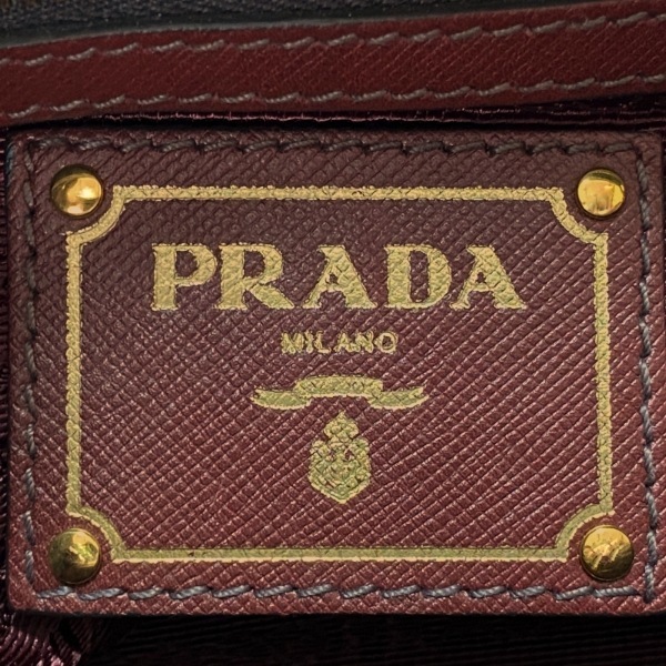 プラダ PRADA ハンドバッグ - レザー×ナイロン ボルドー 革タグ バッグの画像8