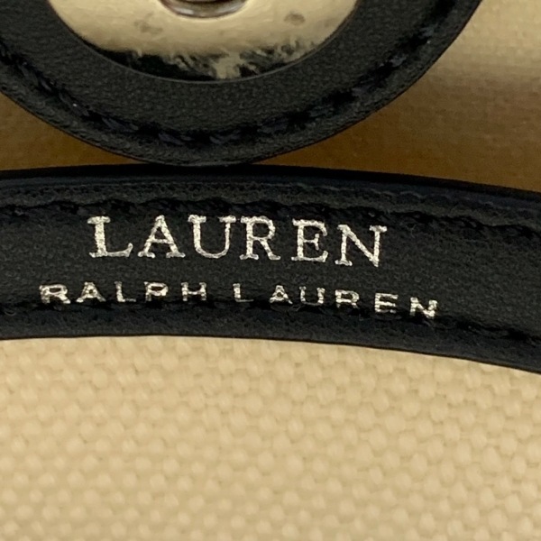 ラルフローレン RalphLauren トートバッグ - キャンバス×合皮 アイボリー×ネイビー ミニバッグ バッグの画像8