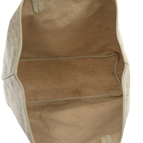  Goyard GOYARD большая сумка солнечный Louis PM покрытие парусина × кожа белый × светло-серый ADM020185 сумка 