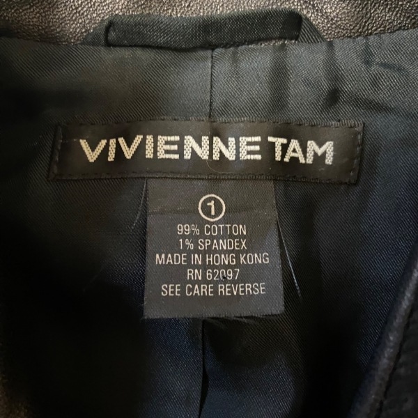 ヴィヴィアンタム VIVIENNE TAM スカートスーツ - 黒×ブラウン×マルチ レディース コーデュロイ/肩パッド/ダブル/刺繍/トラの画像3