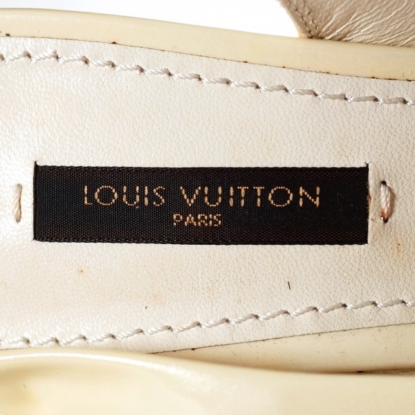 ルイヴィトン LOUIS VUITTON サンダル 36 エナメル（レザー） アイボリー レディース ウェッジソール BR0018 靴の画像5
