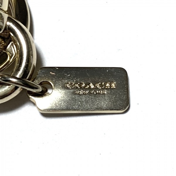  Coach COACH key holder ( charm ) - leather × metal material orange × red × Gold key holder 