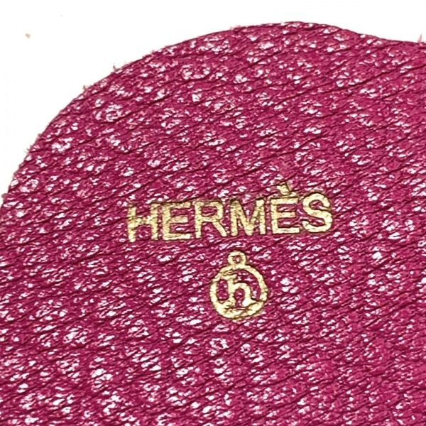  Hermes HERMES брелок для ключа ( очарование ) - кожа розовый лиловый pti пепел / лента очарование / Bear ( медведь ) брелок для ключа 