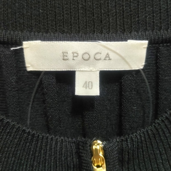 エポカ EPOCA ポンチョ サイズ40 M - 黒 レディース ニット/ジップアップ/秋 ジャケット_画像3