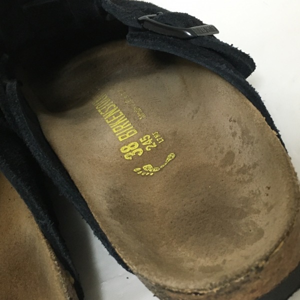  Birkenstock BIRKEN STOCK sandals 38 - suede black lady's shoes 