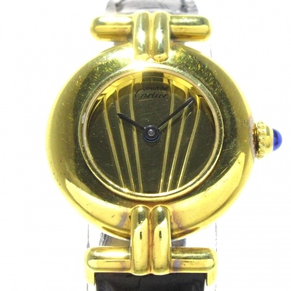 Cartier( Cartier ) wristwatch Must ko Rize verumeiyu590002 lady's leather belt /925 Gold 