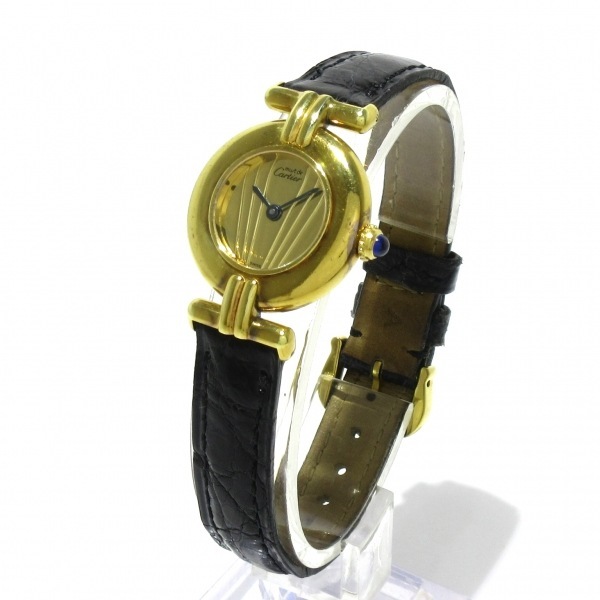 Cartier( Cartier ) wristwatch Must ko Rize verumeiyu590002 lady's leather belt /925 Gold 