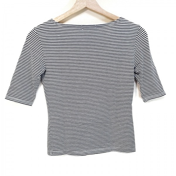 バーバリーブルーレーベル Burberry Blue Label 半袖Tシャツ サイズM - 白×ダークネイビー レディース ボーダー トップス_画像2