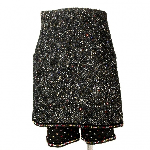  Chanel CHANEL юбка размер 38 M P57491 - чёрный × мульти- женский прекрасный товар низ 