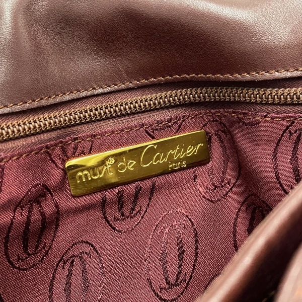 カルティエ Cartier ショルダーバッグ マストライン レザー ボルドー バッグの画像8