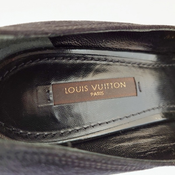 ルイヴィトン LOUIS VUITTON パンプス 38 - スエード 黒 レディース リボン NQ0036 靴_画像5