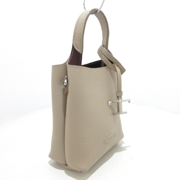  Tod's TOD\'S handbag T time less leather gray beige micro bag bag 