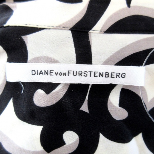 ダイアン・フォン・ファステンバーグ DIANE VON FURSTENBERG(DVF) 長袖シャツブラウス サイズ2 S 白×グレー×黒 レディース トップス_画像3