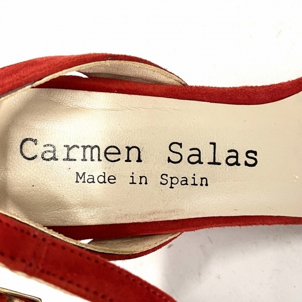 カルメンサラス CarmenSalas サンダル 36 - スエード レッド レディース オープントゥ 靴_画像5