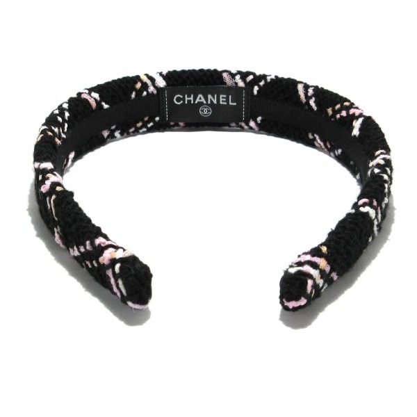 シャネル CHANEL カチューシャ - 化学繊維 黒×ピンク 美品 アクセサリー（他）_画像2